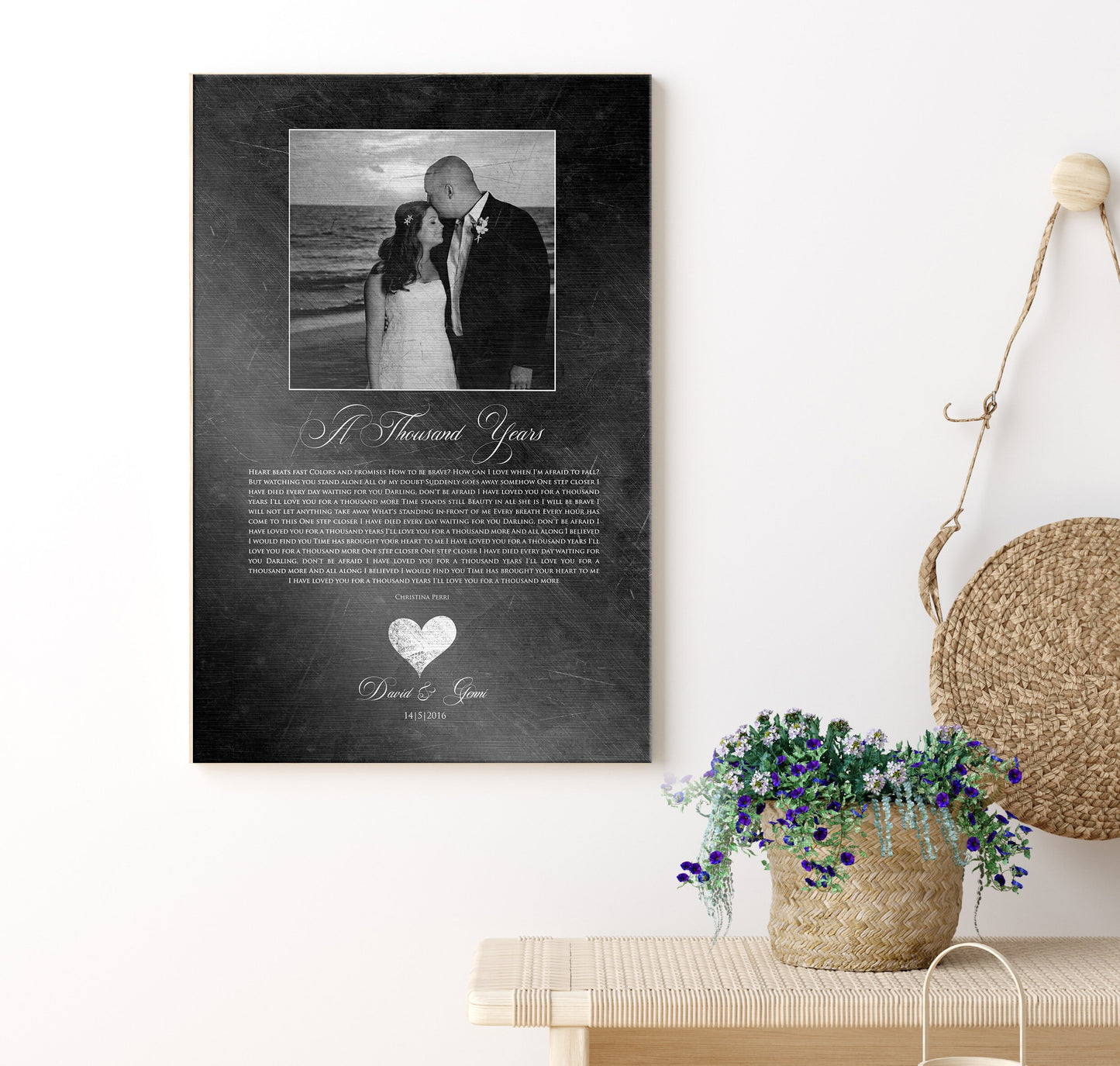6th Anniversary Gift, Photo and Wedding Song on Iron, Custom Iron Gift, Song Lyric and Photo Sign, Wife Gift, Personalized anniversary gift