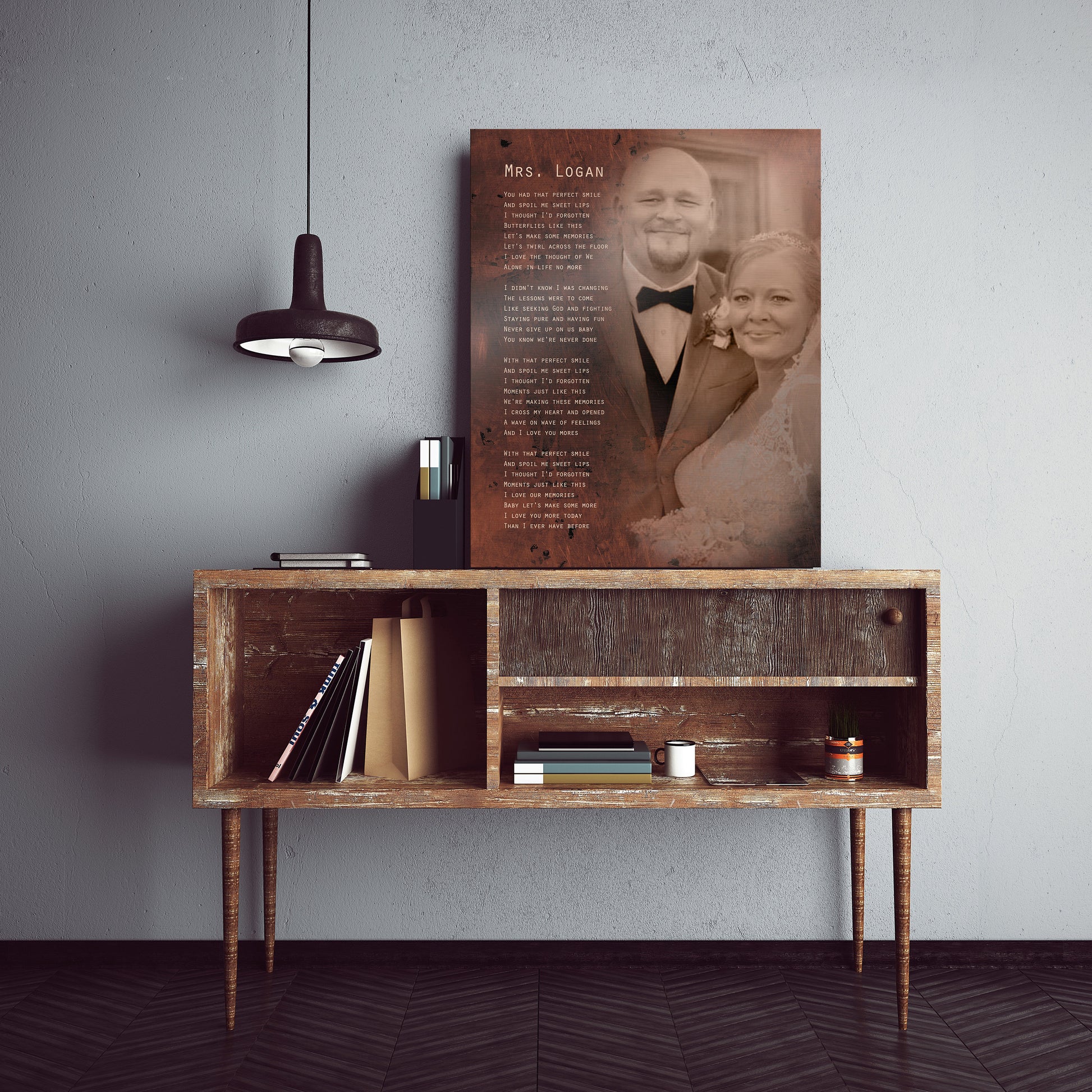 Bronze Anniversary Gift, 8th Anniversary gift, Wedding picture on bronze, Custom anniversary Gift, Vow with photo, Mens Anniversary Gift