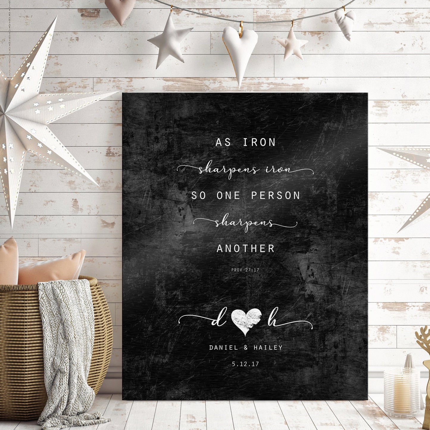 Iron Sharpens Iron: 6th Anniversary Gift for Men, couples plaque, 6 Year Gift for Wife, Personalized Gift, 6 year gift, iron scripture gift