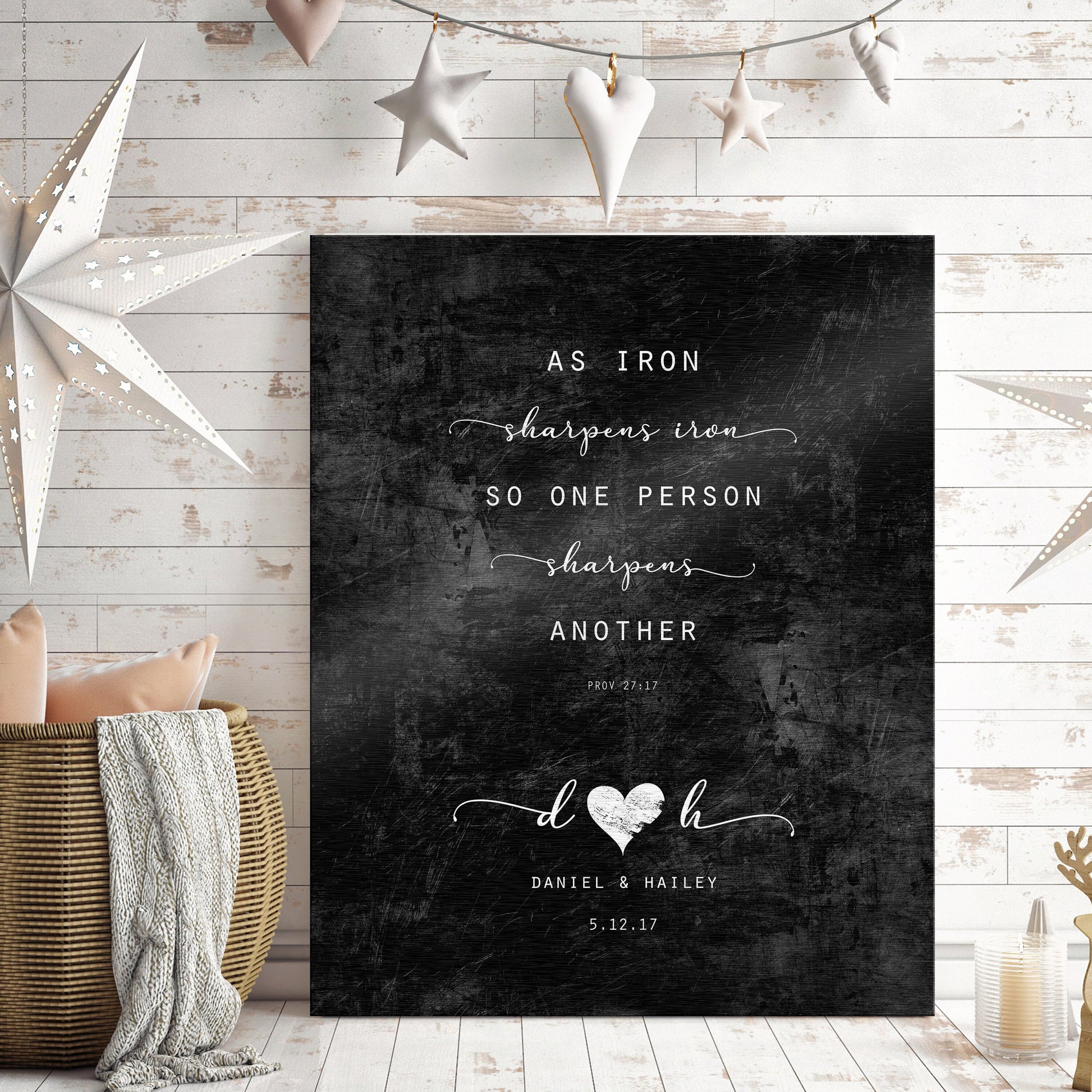 Iron Sharpens Iron: 6th Anniversary Gift for Men, couples plaque, 6 Year Gift for Wife, Personalized Gift, 6 year gift, iron scripture gift