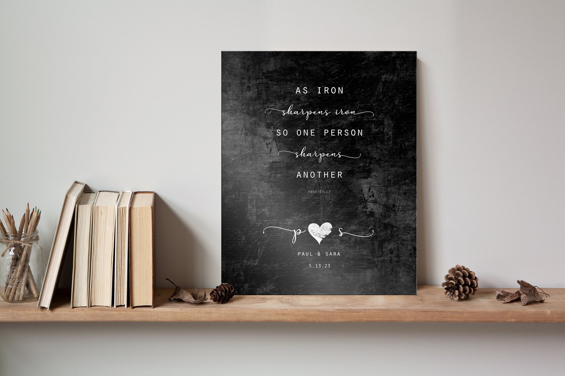 Iron Sharpens Iron: 6th Anniversary Gift for Men, couples plaque, 6 Year Gift for Wife, Personalized Gift, 6 year gift, iron scripture gift