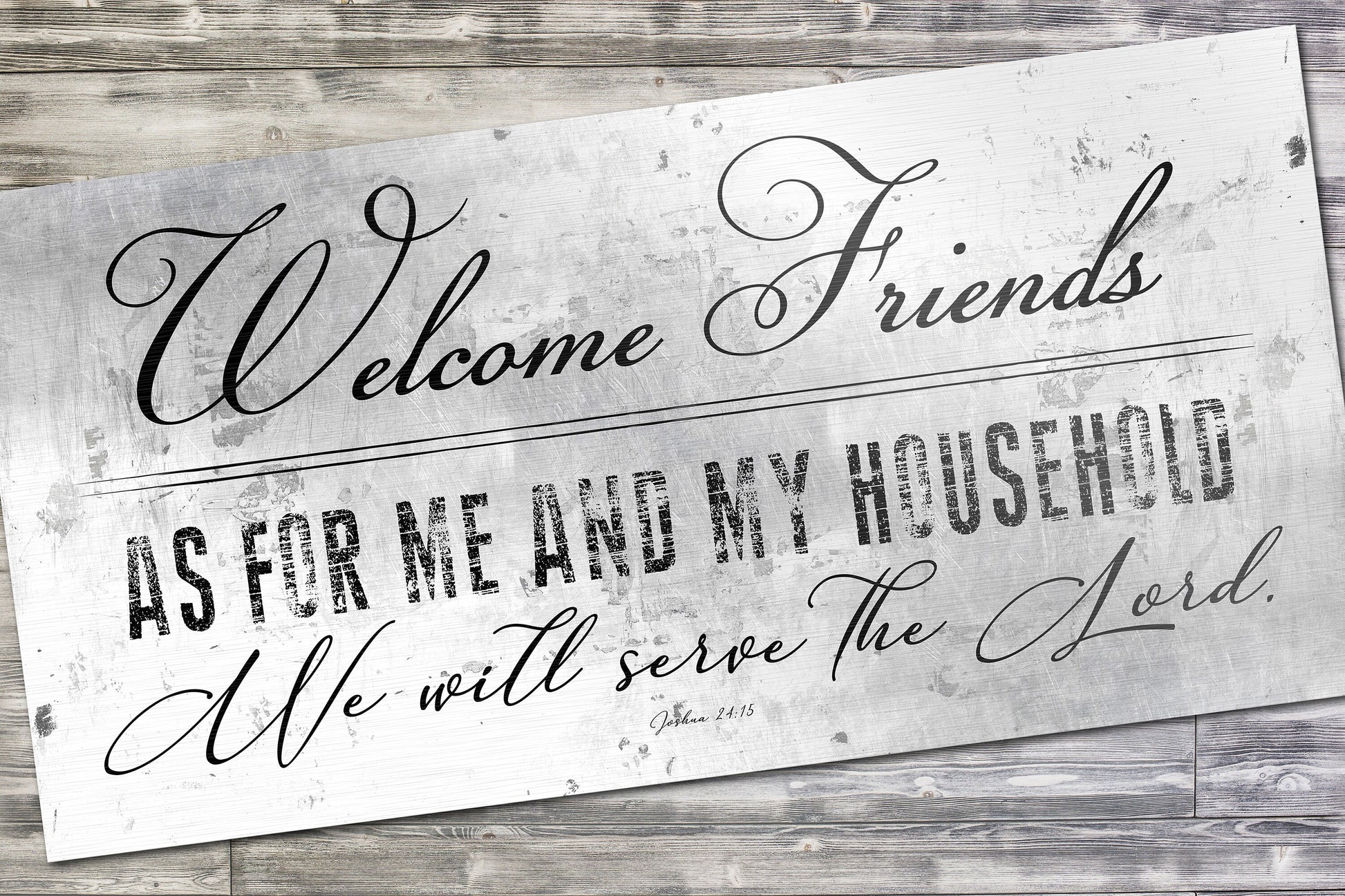 Christian Welcome Sign, Family Sign, Josh 24:15, Wall decor, Bible Verse Decor, Wall hanging with Scripture, Rustic Farmhouse, Wedding Gift