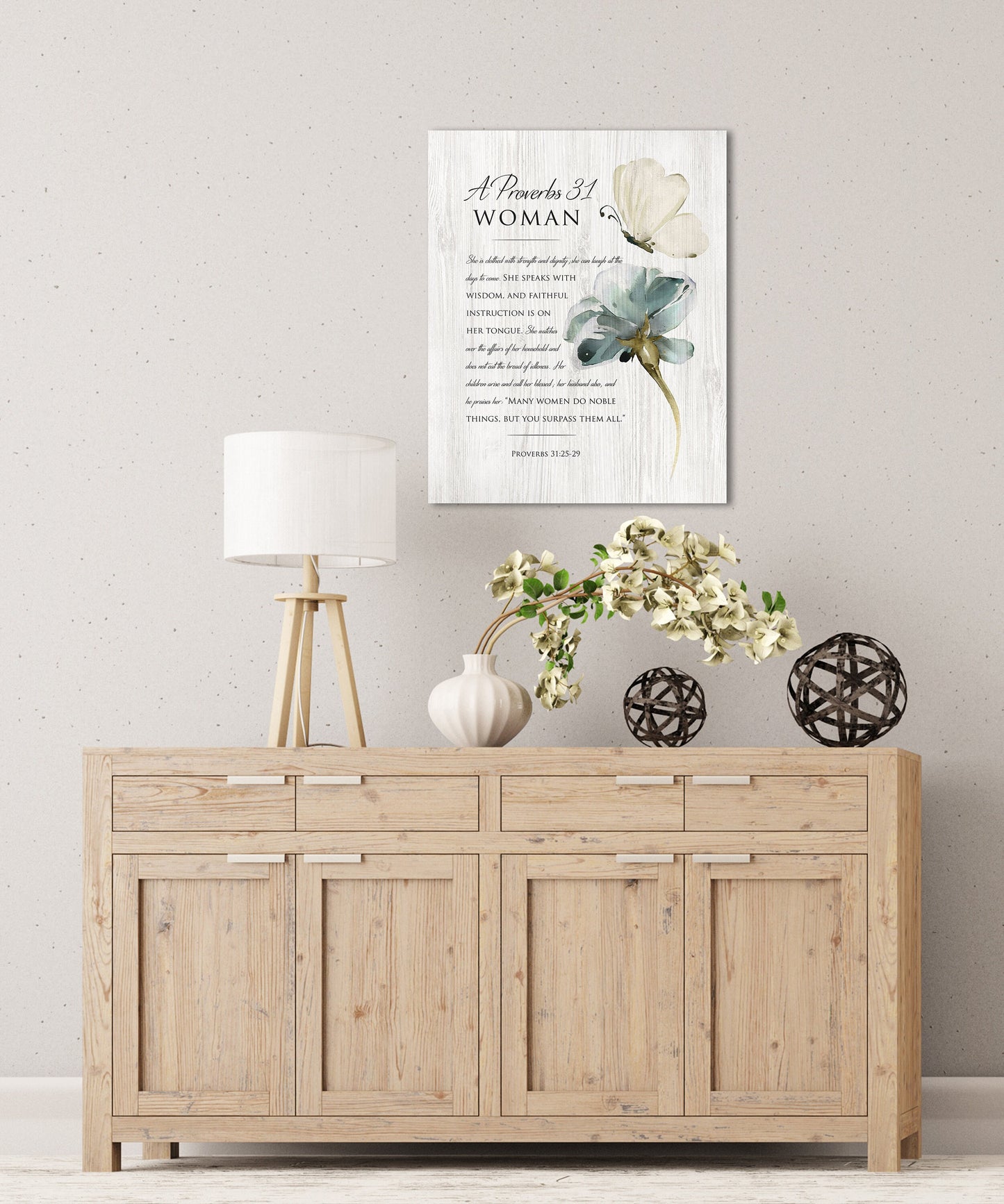 A Proverbs 31 Woman Country Farmhouse Sign, Inspirational Religious wall decor, Gift for her, 5 year anniversary Gift, Christian wall Decor