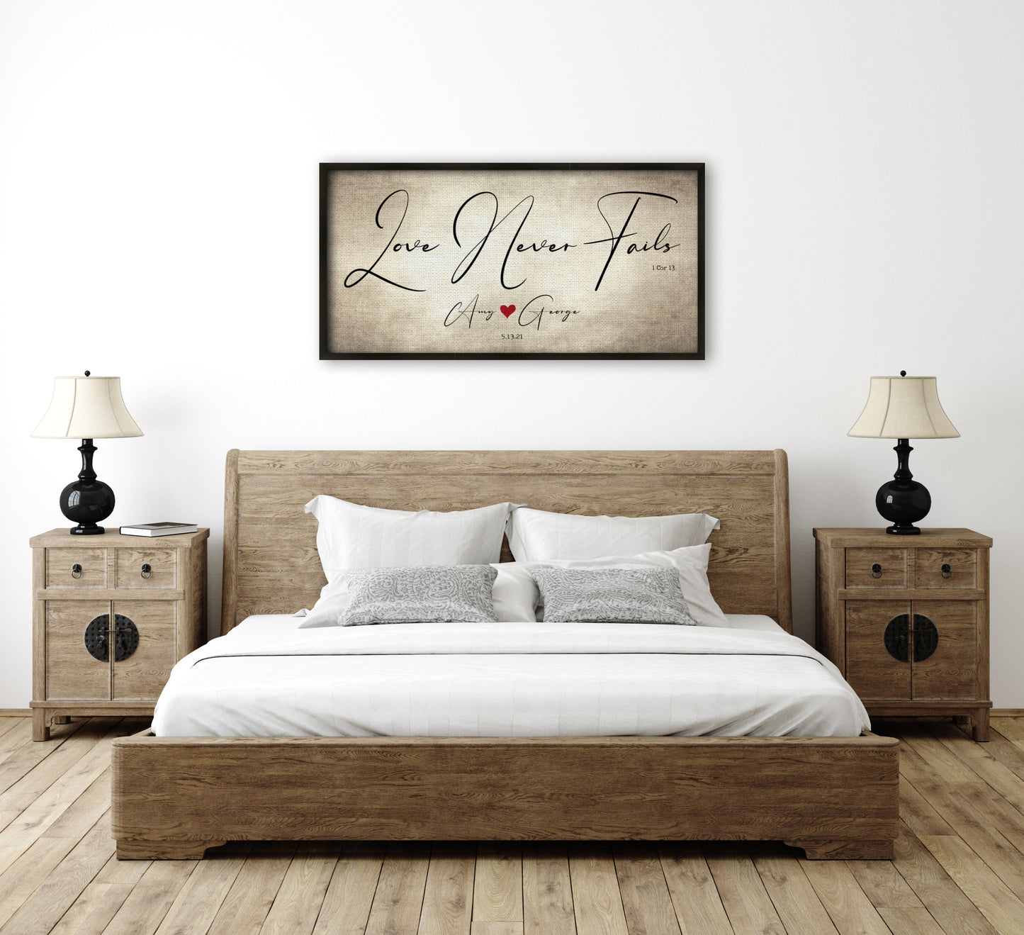 1 Cor 13 Canvas, Anniversary Gift, Love Never Fails, 2 Year Gift, Cotton Canvas, Scripture about Love, Present for Wife, Love is Patient