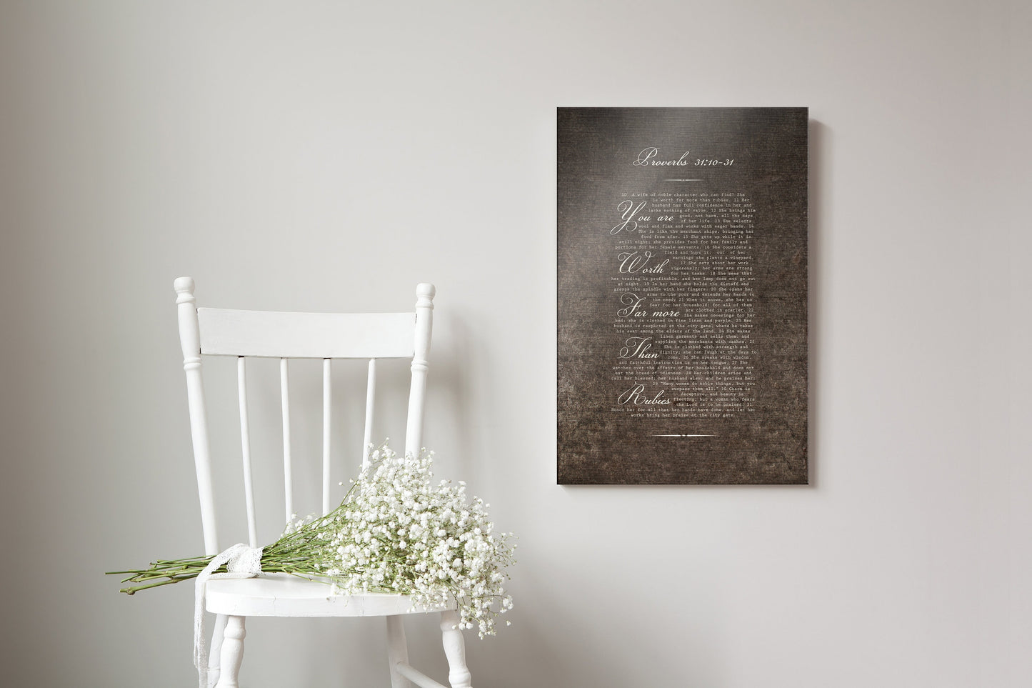 Proverbs 31 Woman, Wall Art, Christian Inspirational Decor, Gift for Wife, Womens Anniversary Gift, Encouraging Wall Hanging, for Mothers