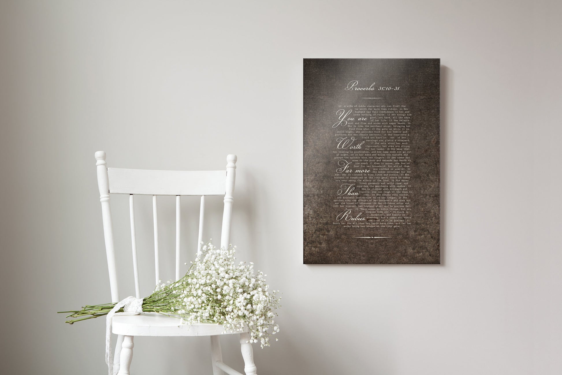 Proverbs 31 Woman, Wall Art, Christian Inspirational Decor, Gift for Wife, Womens Anniversary Gift, Encouraging Wall Hanging, for Mothers