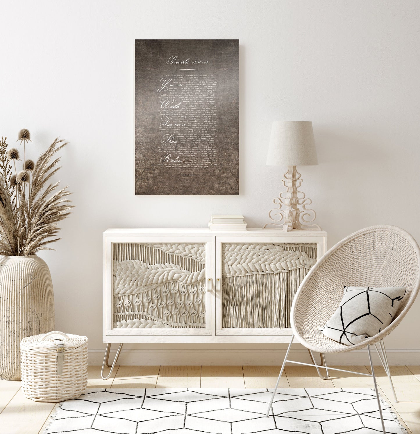 Proverbs 31 Woman, Wall Art, Christian Inspirational Decor, Gift for Wife, Womens Anniversary Gift, Encouraging Wall Hanging, for Mothers