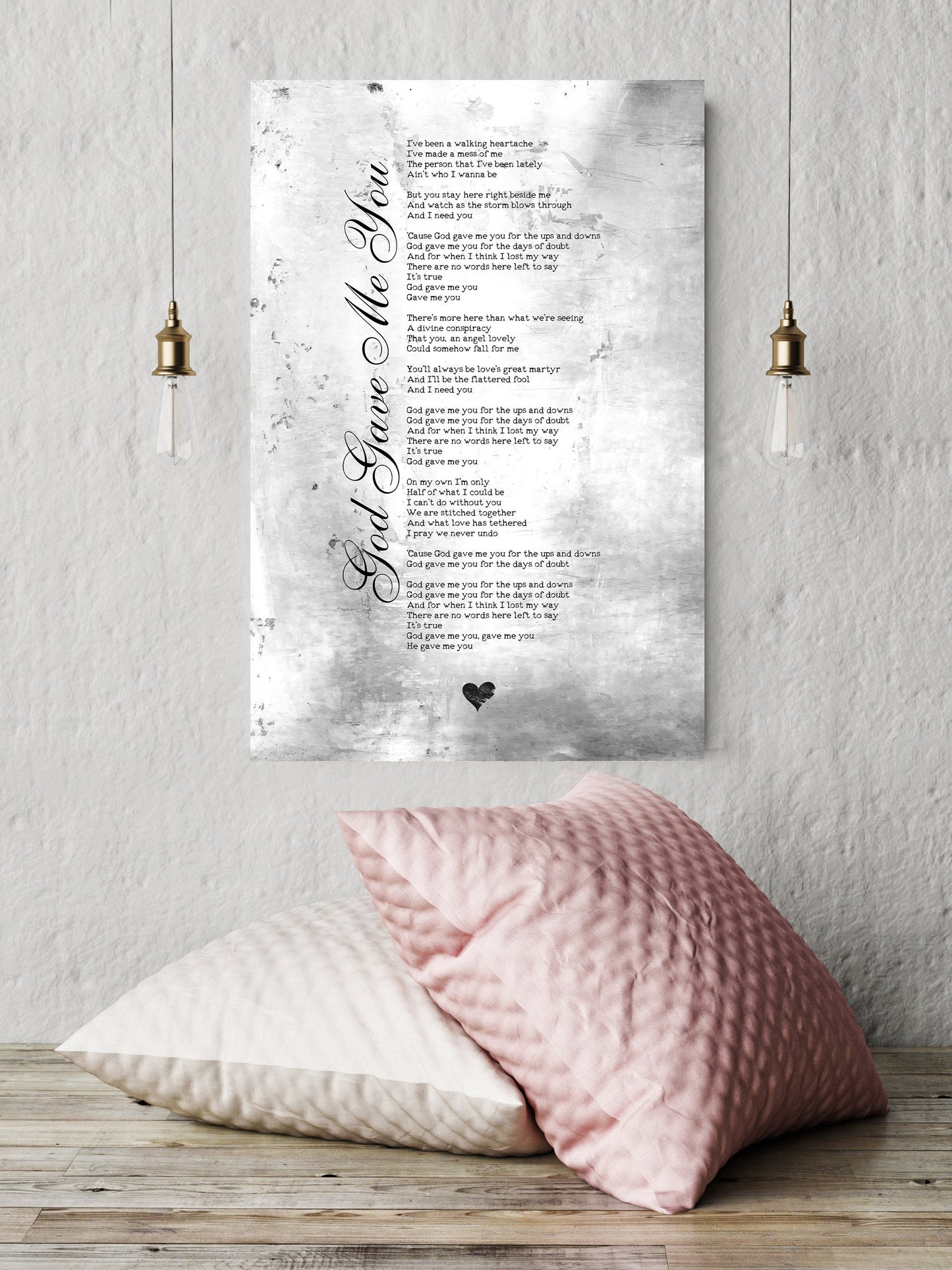 God Gave Me You, Farmhouse Country Song Lyric Sign, Anniversary Gift, 10th Anniversary Gift, Romantic Anniversary Gift, Ten Year Anniversary