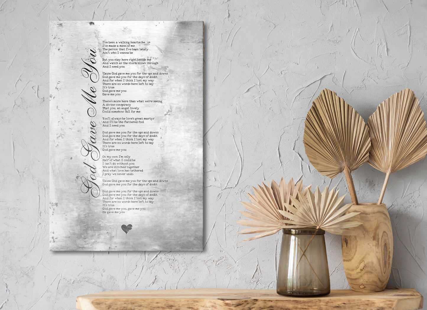 God Gave Me You, Farmhouse Country Song Lyric Sign, Anniversary Gift, 10th Anniversary Gift, Romantic Anniversary Gift, Ten Year Anniversary