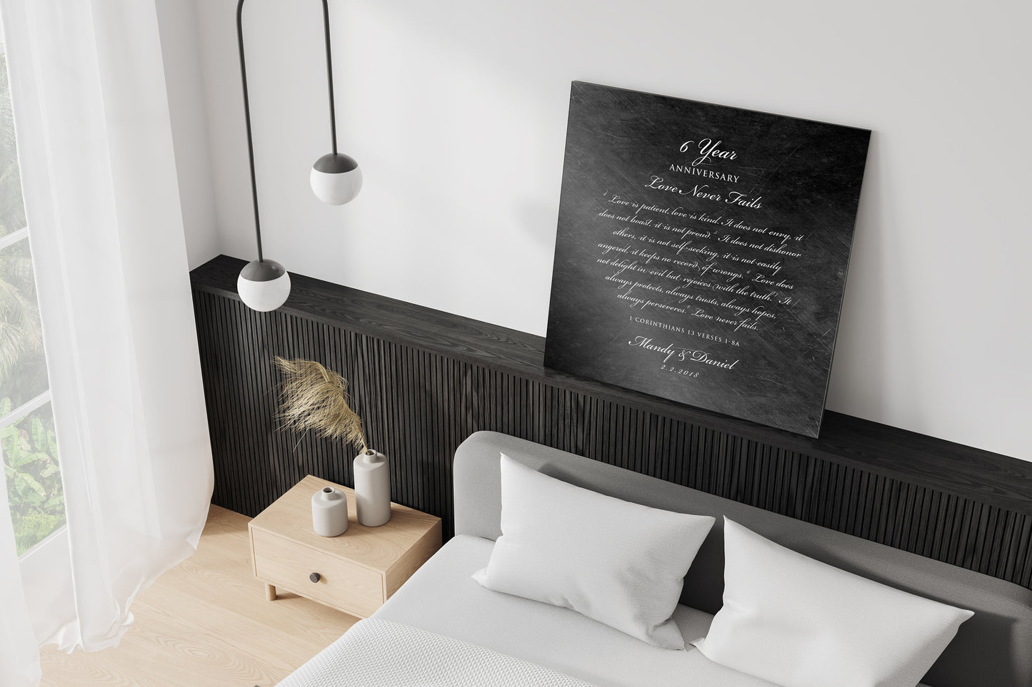 Love is Patient Anniversary plaque, Personalize gift, Anniversary gift for her, Love Never Fails Sign 6th anniversary, traditional iron gift