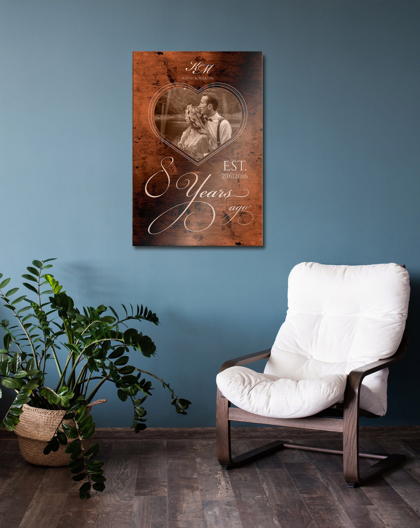 Personalized Bronze Anniversary Sign, 8 Years Ago, Photo Gift, 19th Anniversary Plaque, Bronze Photo Gift, Anniversary Gift Wedding Photo