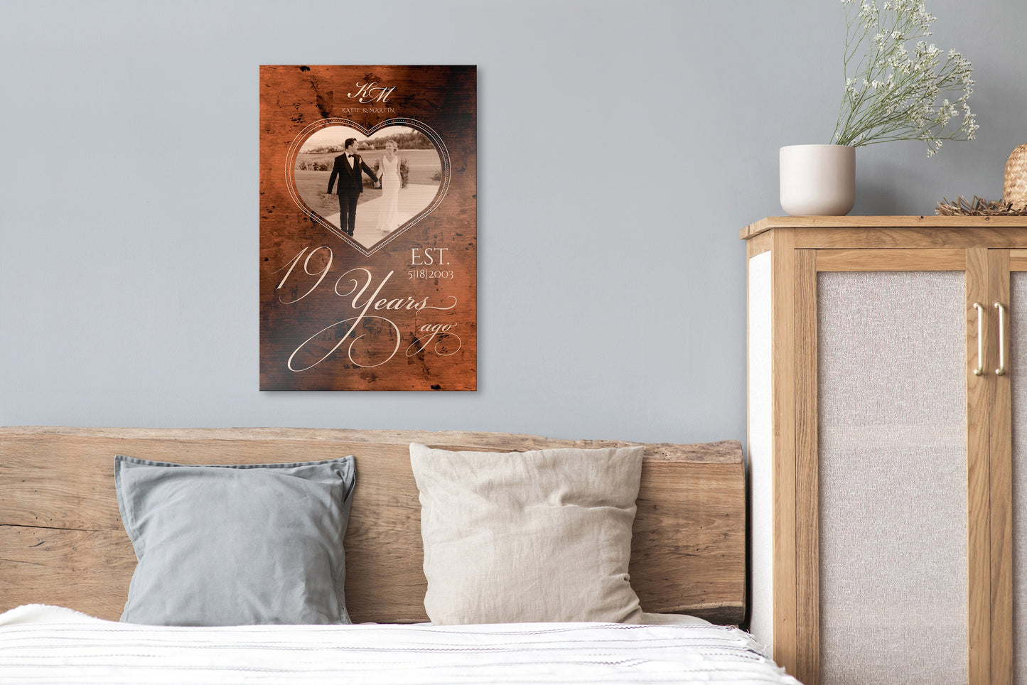 Personalized Bronze Anniversary Sign, 8 Years Ago, Photo Gift, 19th Anniversary Plaque, Bronze Photo Gift, Anniversary Gift Wedding Photo