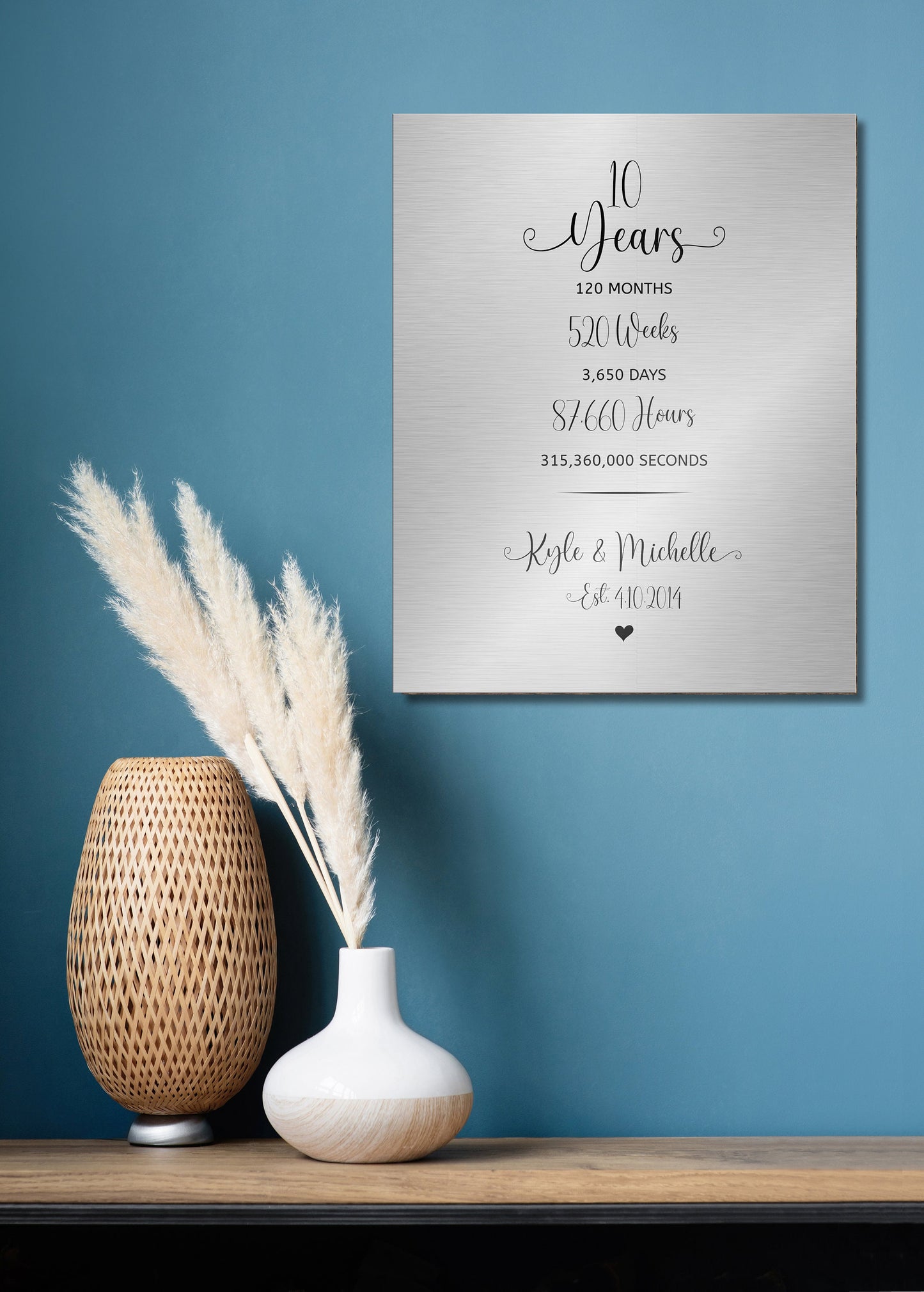 Tradtional Anniversary Plaque, Years Months Weeks Days Anniversry sign, 6th Anniversary Keepsake, Bedroom Decor, 6 years down forever to go