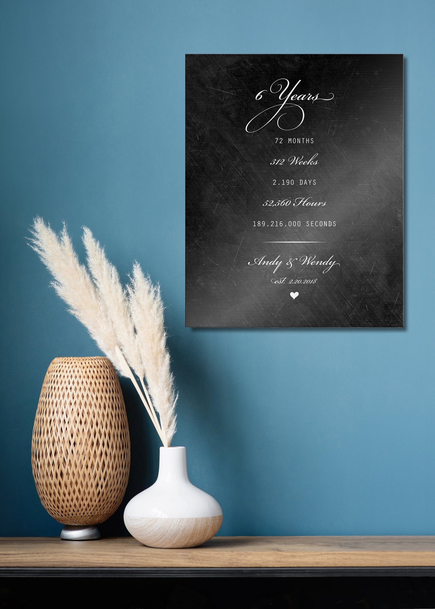 Premium Tin Anniversary Sign, 10 Years 120 Months Sign, Personalized Iron Plaque, Romantic Gift for wife, Anniversary gift for friend