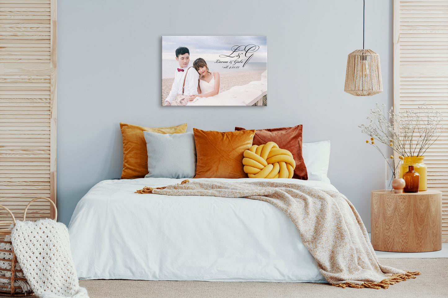 Personalized Photo Canvas, Canvas with Song lyrics, 2nd Anniversary Gift for wife, Cotton present for anniversaries, Canvas print with poem