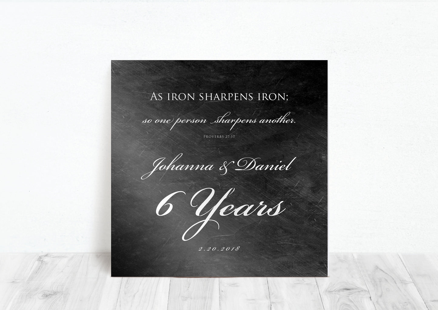 6 Year Anniversary Plaque, As iron sharpens iron Sign, Wall decor for couple, Iron anniversary gift, Personalized, Traditional iron gift