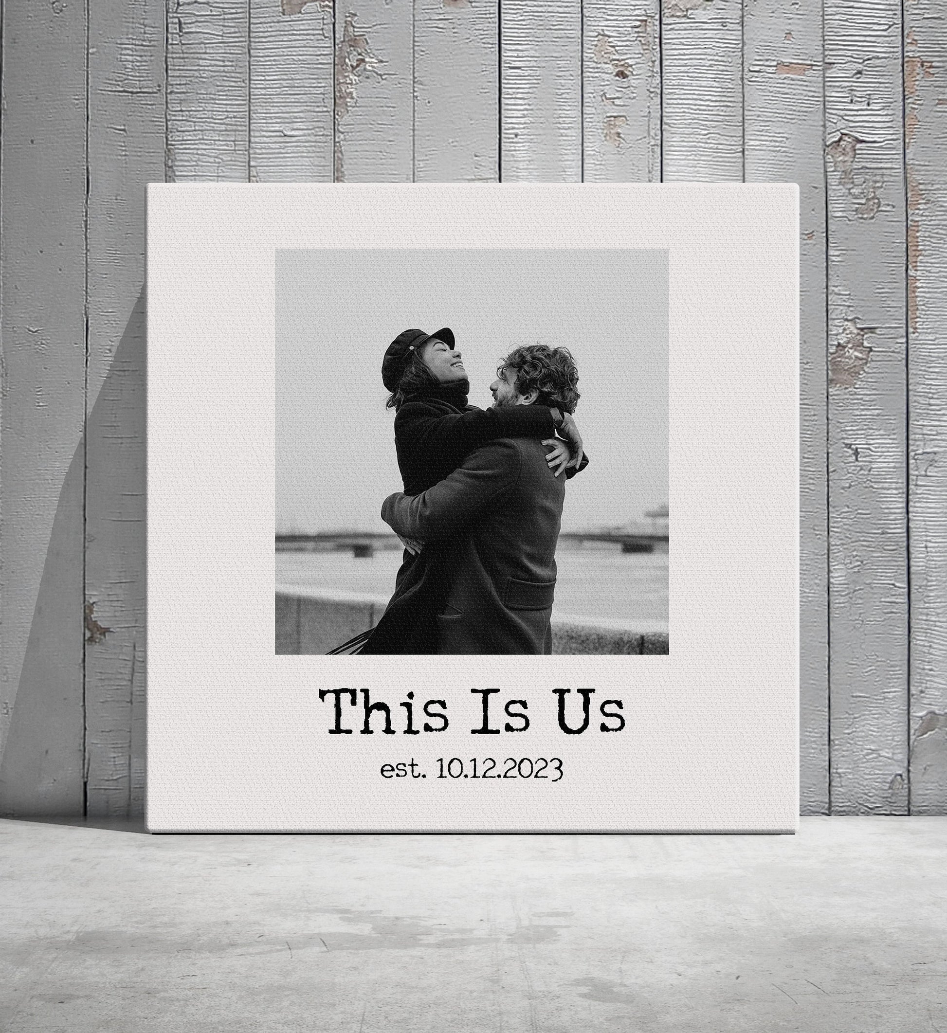 This Is Us, Personalized Photo Canvas, Custom quote on Canvas, Photo Gift for Couple, Cotton Anniversary present, Anniversary Gift for wife