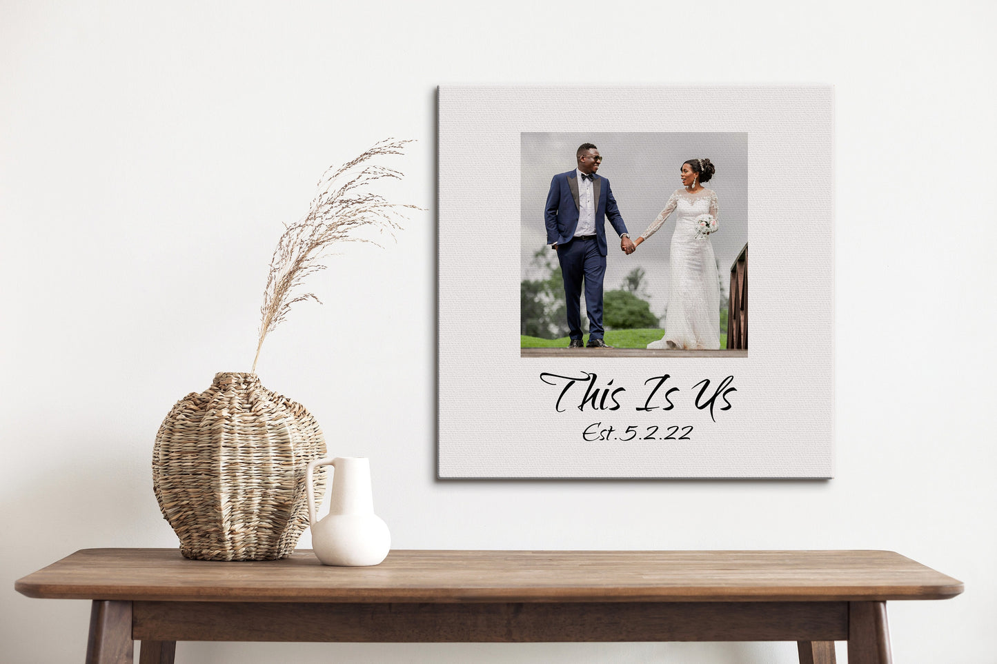 This Is Us, Personalized Photo Canvas, Custom quote on Canvas, Photo Gift for Couple, Cotton Anniversary present, Anniversary Gift for wife