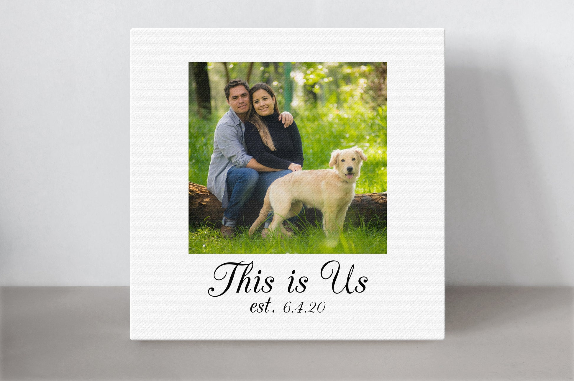 This Is Us, Personalized Photo Canvas, Custom quote on Canvas, Photo Gift for Couple, Cotton Anniversary present, Anniversary Gift for wife