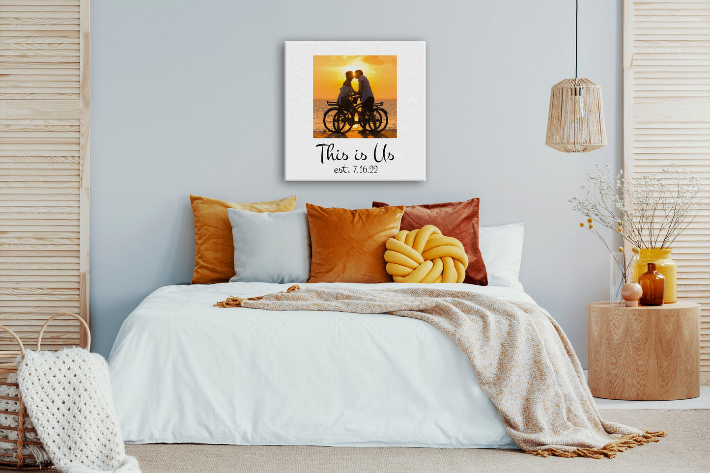 This Is Us, Personalized Photo Canvas, Custom quote on Canvas, Photo Gift for Couple, Cotton Anniversary present, Anniversary Gift for wife