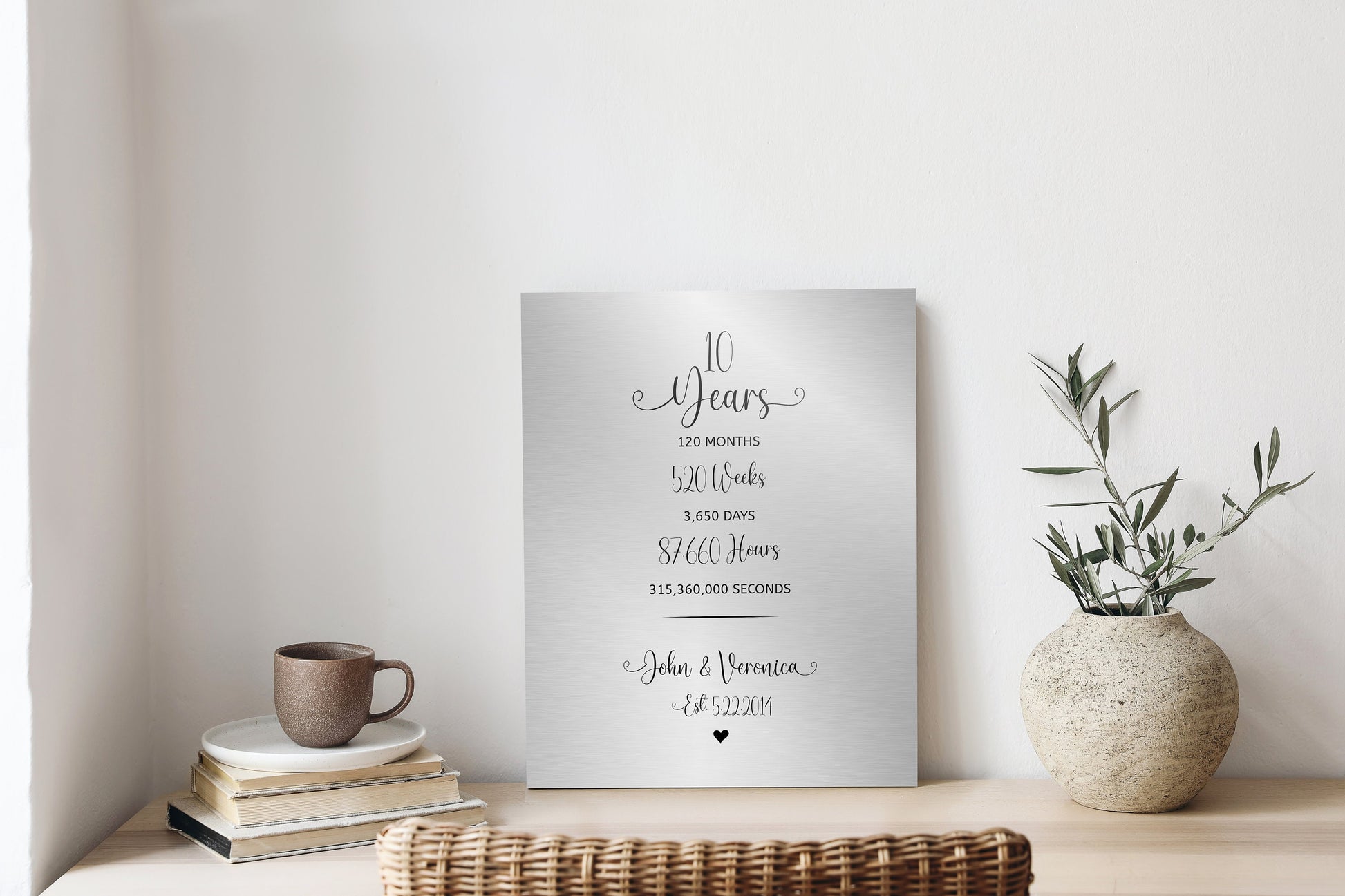 Tradtional Anniversary Plaque, Years Months Weeks Days Anniversry sign, 6th Anniversary Keepsake, Bedroom Decor, 6 years down forever to go