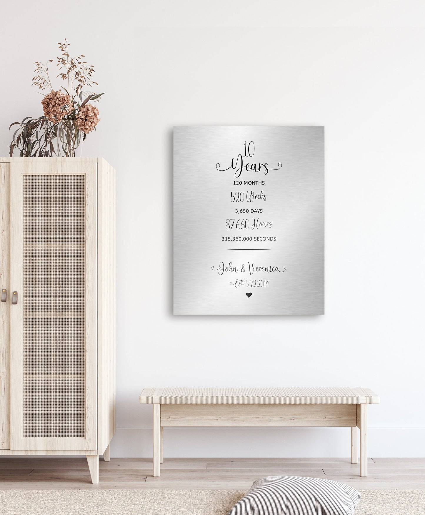 Tradtional Anniversary Plaque, Years Months Weeks Days Anniversry sign, 6th Anniversary Keepsake, Bedroom Decor, 6 years down forever to go