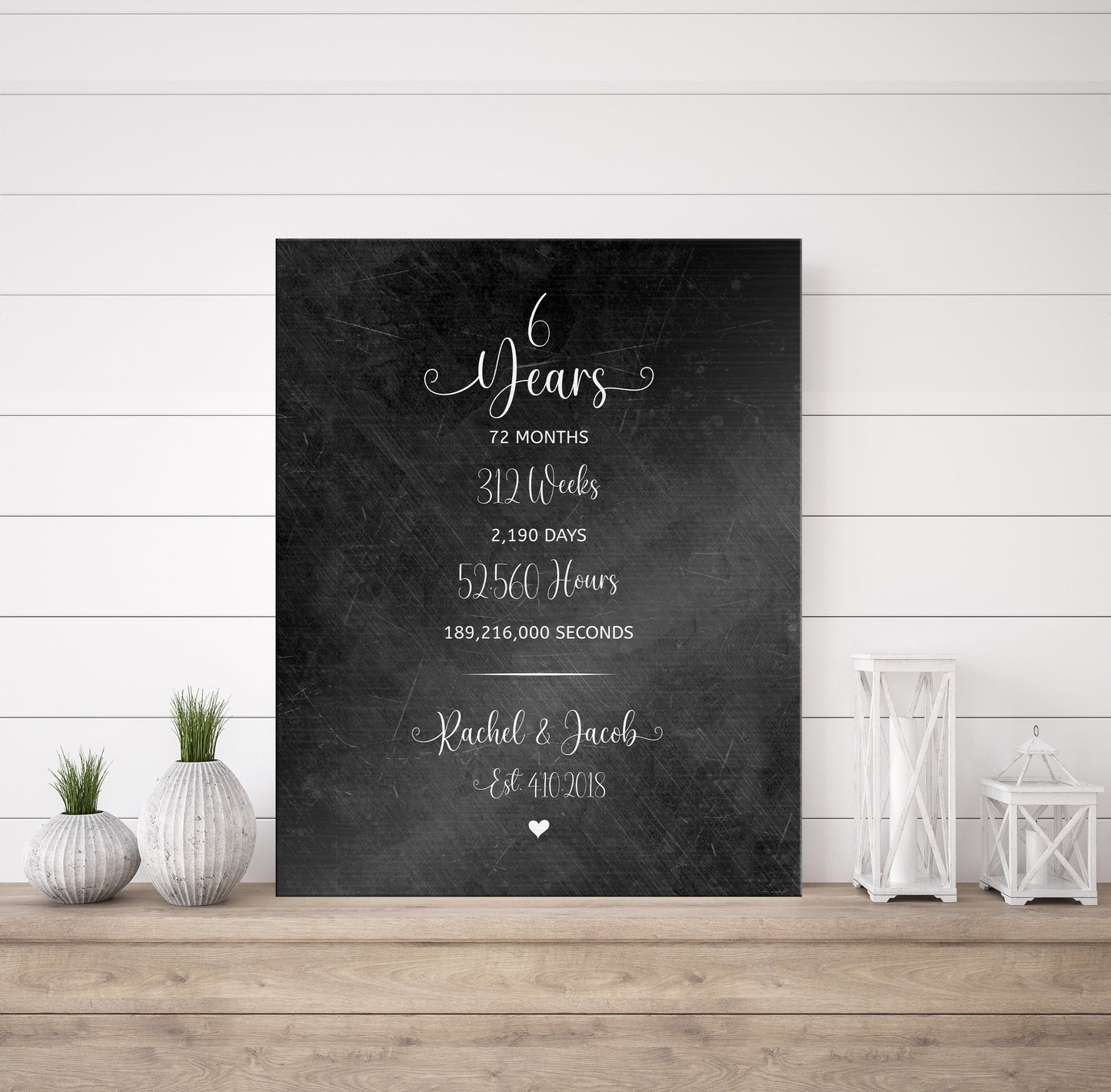 Years Months Weeks Days Anniversry Plaque, 10th year Gift, 6th Anniversary Keepsake, Couple's Bedroom Decor, Sign over Bed, Traditional Gift