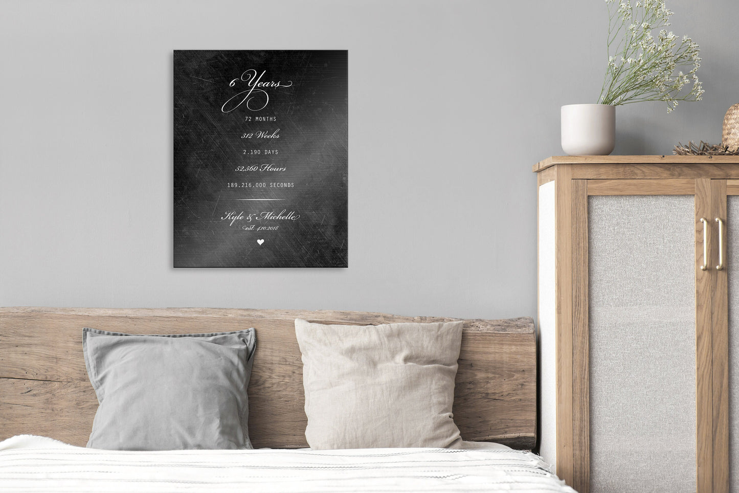 Premium Tin Anniversary Sign, 10 Years 120 Months Sign, Personalized Iron Plaque, Romantic Gift for wife, Anniversary gift for friend