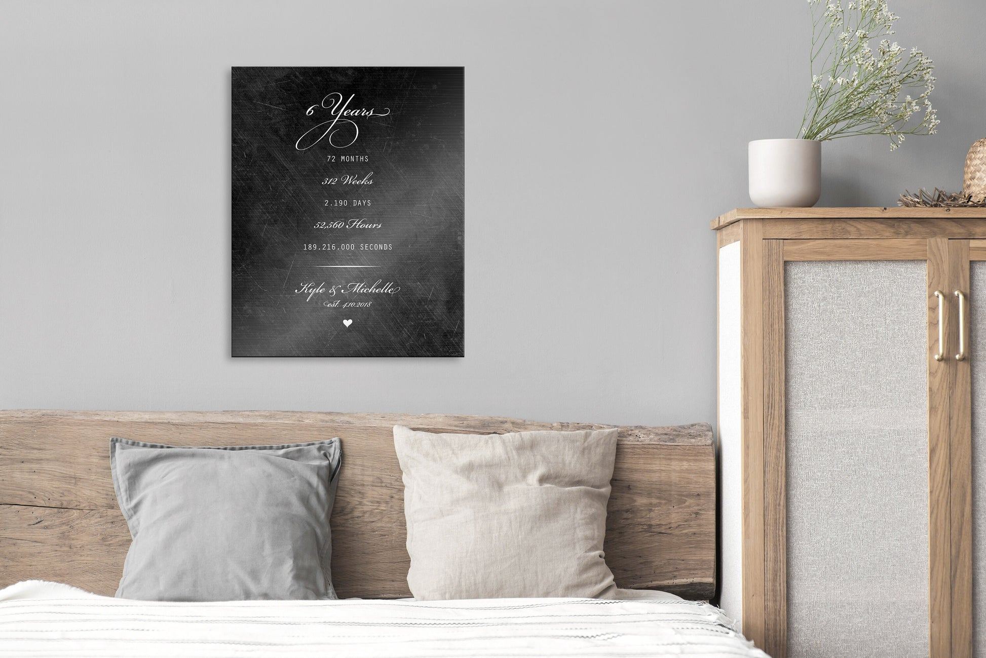 Premium Tin Anniversary Sign, 10 Years 120 Months Sign, Personalized Iron Plaque, Romantic Gift for wife, Anniversary gift for friend