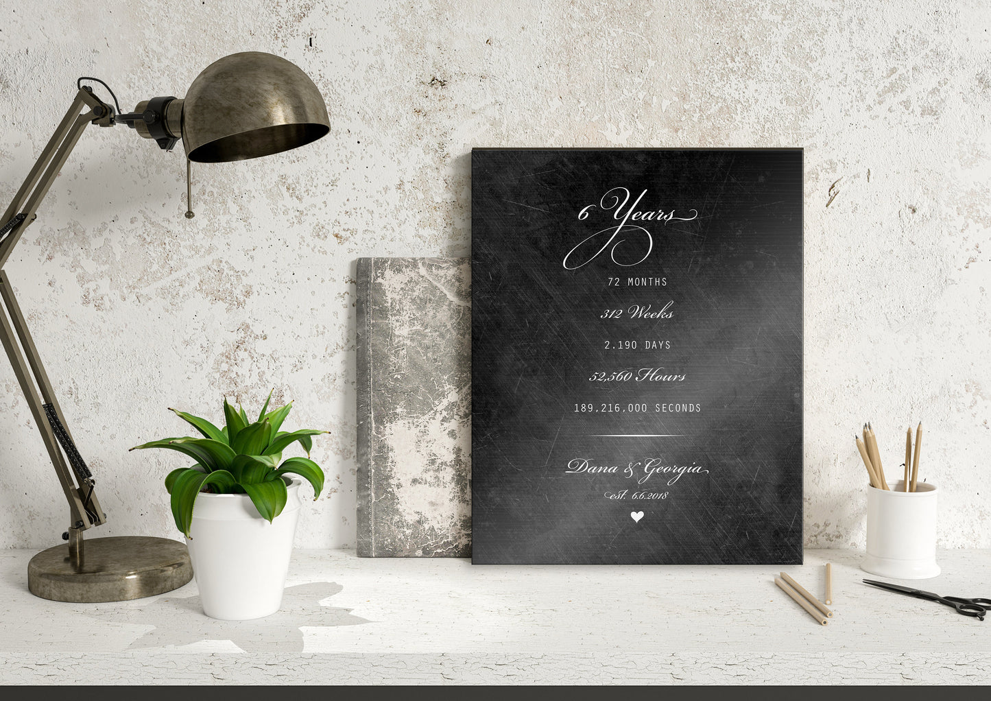 Premium Tin Anniversary Sign, 10 Years 120 Months Sign, Personalized Iron Plaque, Romantic Gift for wife, Anniversary gift for friend