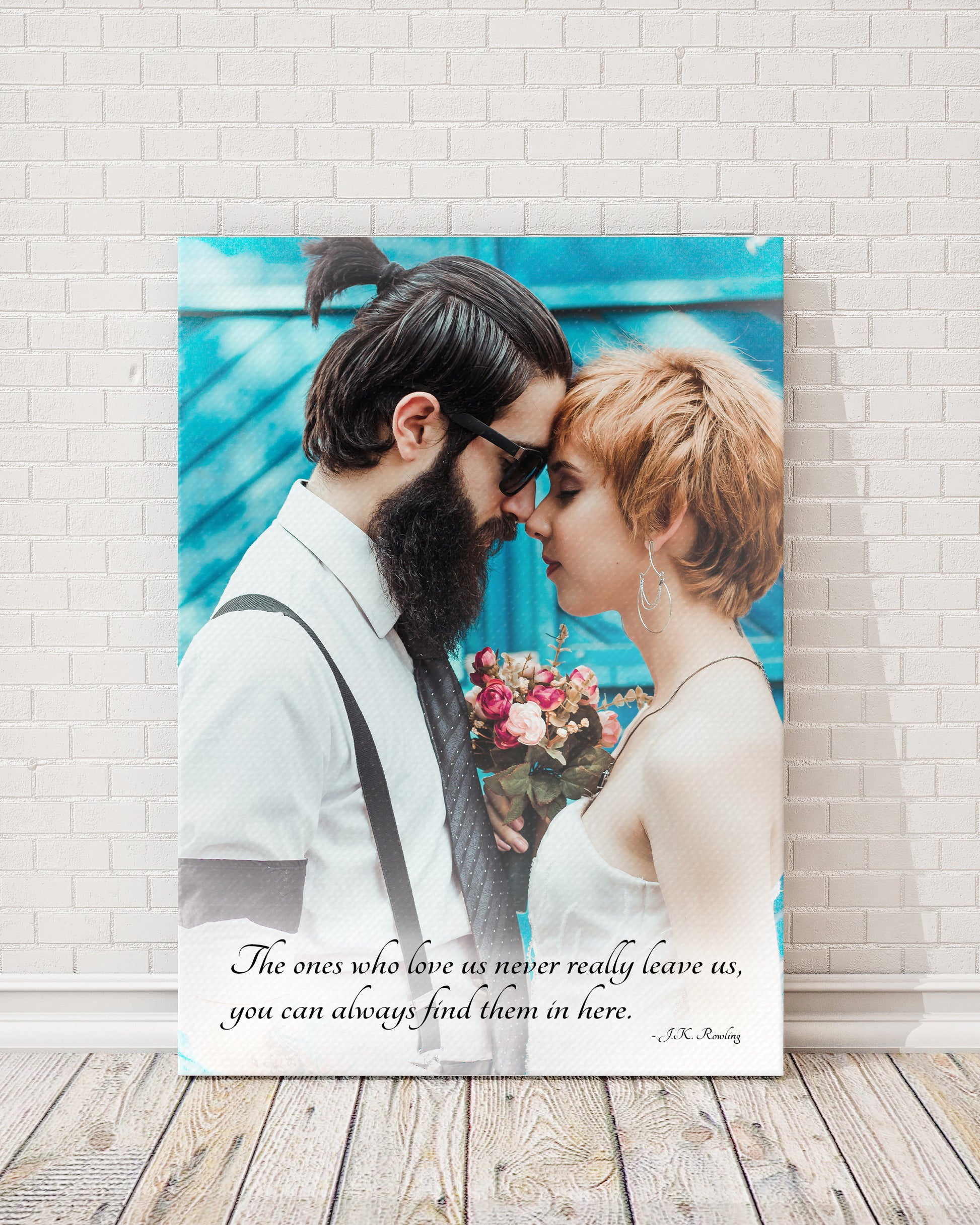 Personalized Photo Canvas, Canvas with Song lyrics, 2nd Anniversary Gift for wife, Cotton present for anniversaries, Canvas print with poem