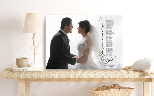 Our song on Cotton, Lyrics wall art, Personalized Photo Canvas, Custom Portrait, Cotton Gitf idea, Picture with Text, For Cotton Anniversary