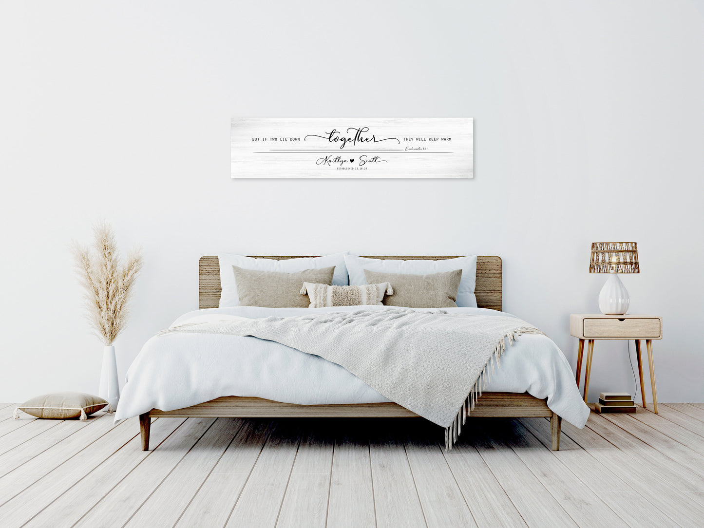 Christian Rustic Farmhouse Couples Personalized Decor, Wood Bedroom Sign, Ecclesiastes 4:11, Anniversary gift for daughter and son in law