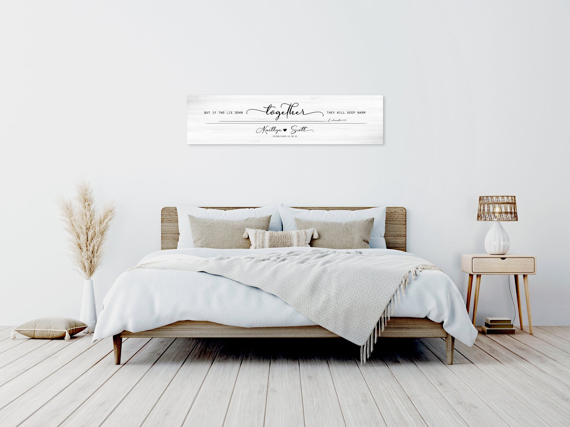 Christian Rustic Farmhouse Couples Personalized Decor, Wood Bedroom Sign, Ecclesiastes 4:11, Anniversary gift for daughter and son in law