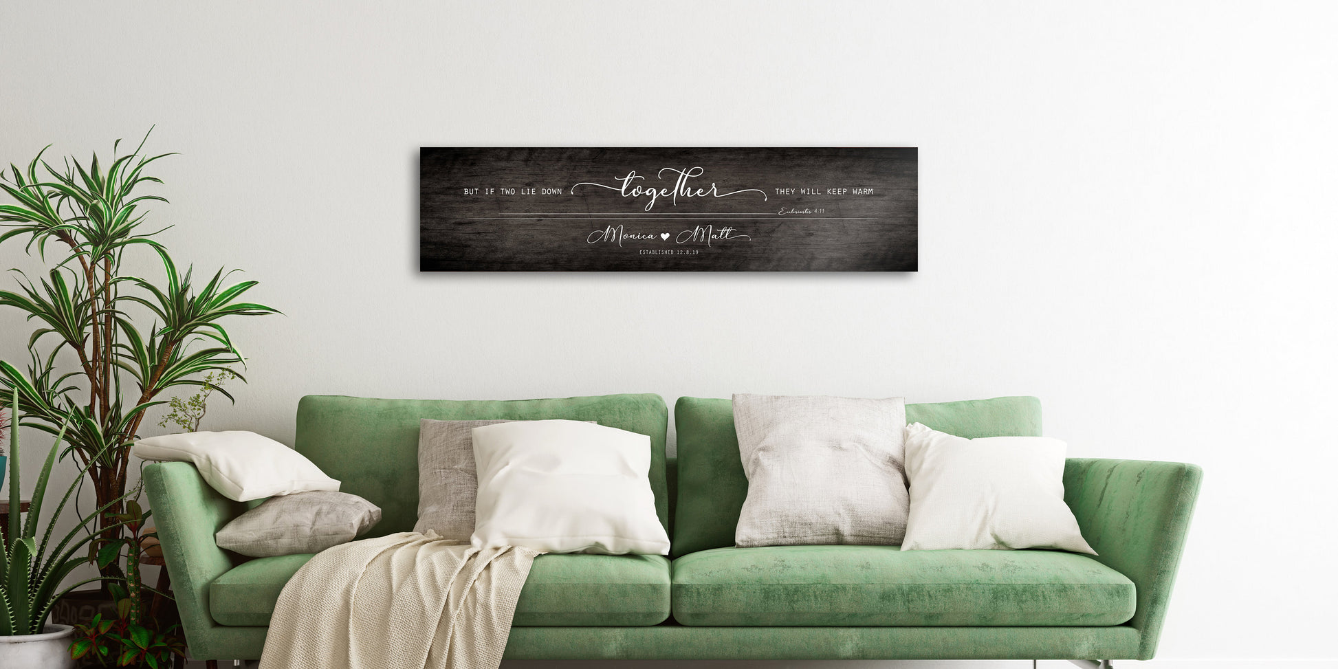 Christian Rustic Farmhouse Couples Personalized Decor, Wood Bedroom Sign, Ecclesiastes 4:11, Anniversary gift for daughter and son in law