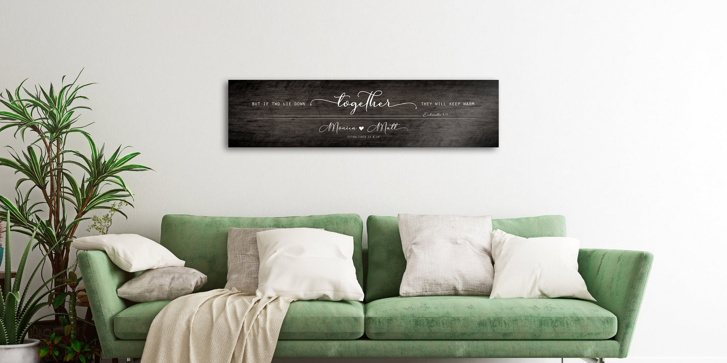 Ecc 4:11 Personalized Wall Decor, Whitewash Wood Sign, His and Hers Gift, Monogram Wedding Gift, Couple sign, Bible Verse Art, Sign over bed