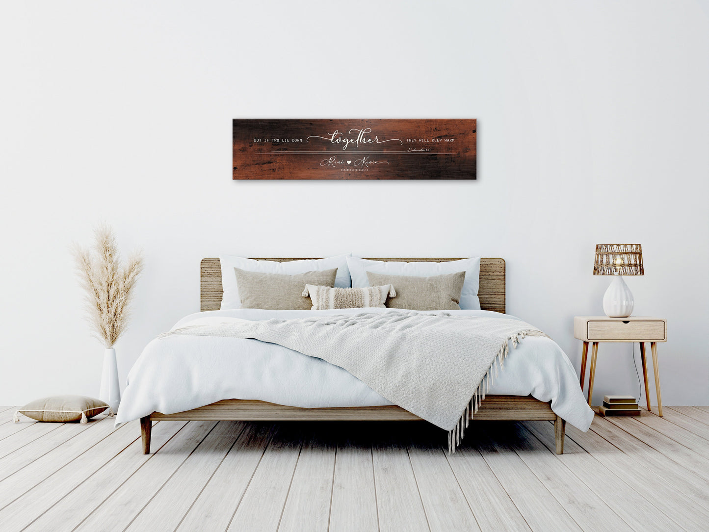 Husband & Wife Bedroom Sign, Words of Wisdom gift for couples, Ecc 4:11 Personalized gift for wife, Christian Anniversary Plaque, 7th, 22nd