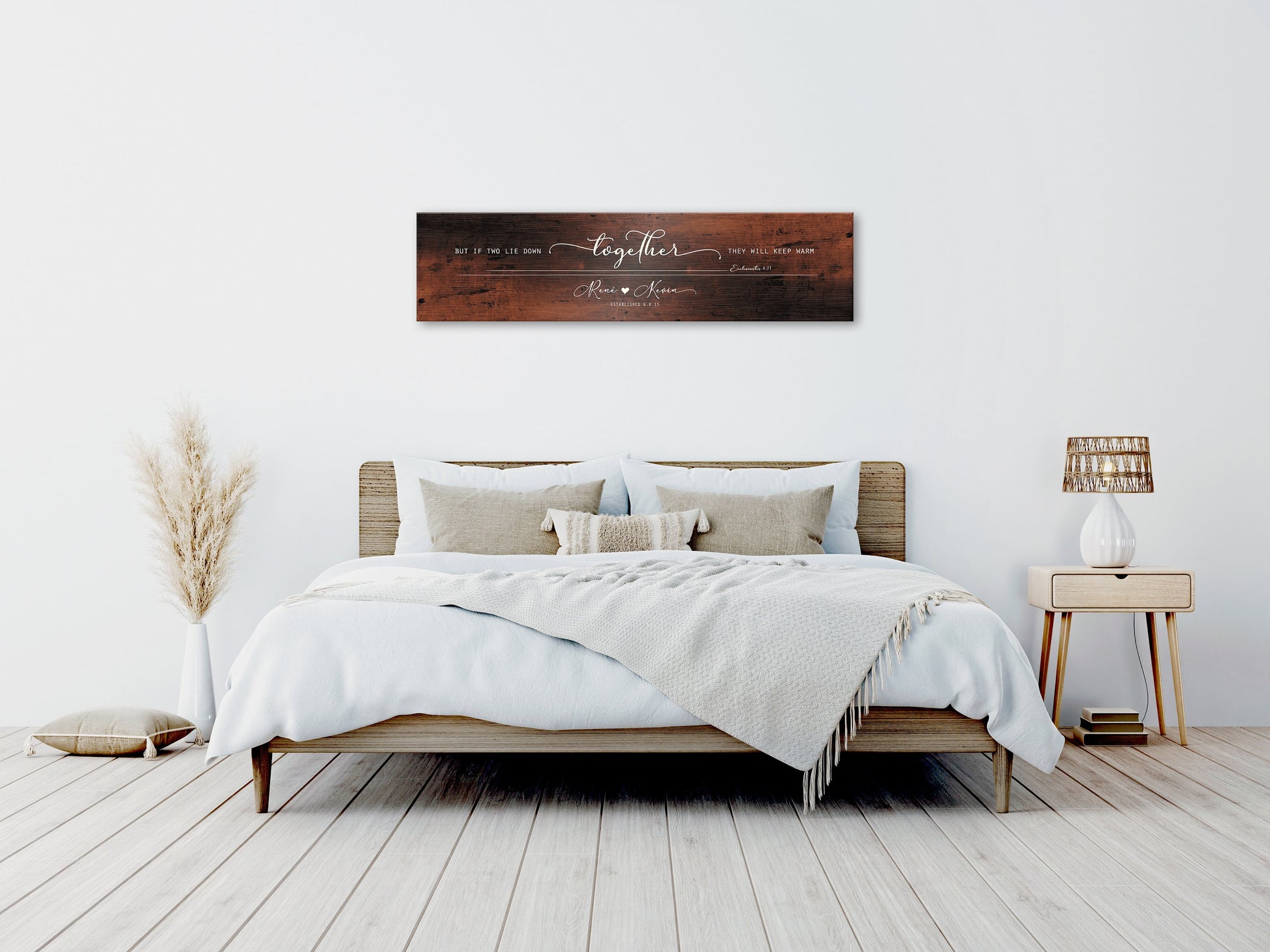 Husband & Wife Bedroom Sign, Words of Wisdom gift for couples, Ecc 4:11 Personalized gift for wife, Christian Anniversary Plaque, 7th, 22nd