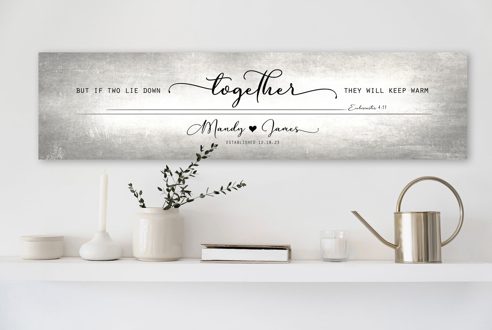 Husband & Wife Bedroom Sign, Words of Wisdom gift for couples, Ecc 4:11 Personalized gift for wife, Christian Anniversary Plaque, 7th, 22nd