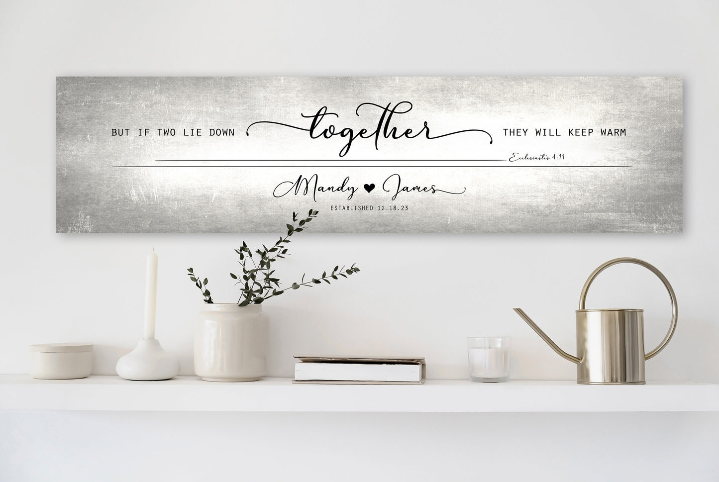 Elegant Iron Sign for Couples, Personalized Words of Wisdom for Couples Art, Christian Wedding Gift, 6th Anniversary Gift for Him, Over bed