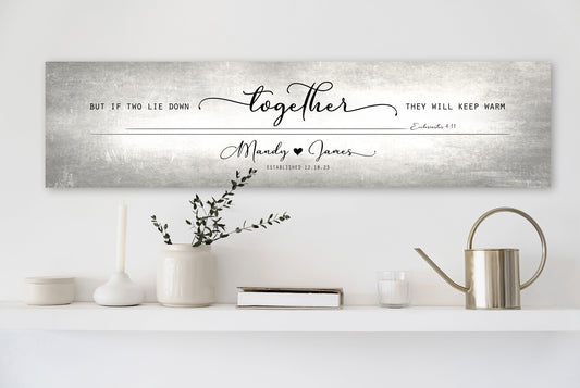 Tarnished Tin Words of Wisdom for Couple's Sign, Christian Decor for Bedroom, Personalized Scripture for Couple, Name sign for Bedroom, 10th