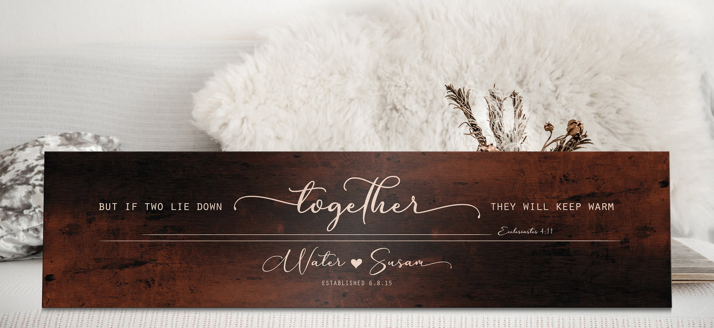 Tarnished Tin Words of Wisdom for Couple's Sign, Christian Decor for Bedroom, Personalized Scripture for Couple, Name sign for Bedroom, 10th