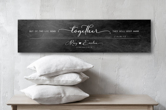 Elegant Iron Sign for Couples, Personalized Words of Wisdom for Couples Art, Christian Wedding Gift, 6th Anniversary Gift for Him, Over bed