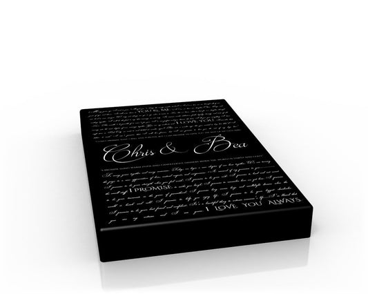 8x12 Vows on Canvas: Modern Fairytale - Fine art and canvas personalized anniversary and inspirational gifts
