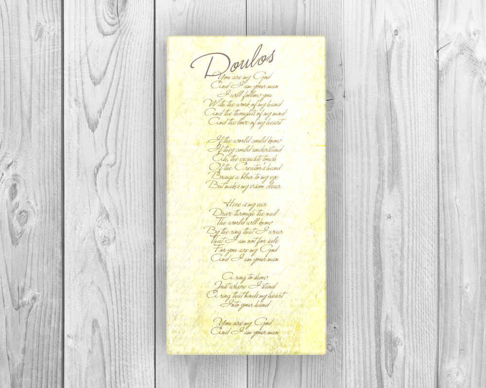 Christian songs on Canvas, Doulos by Kemper Crabb,  christian song word art, Inspirational canvas,  Christian Lyric Canvas