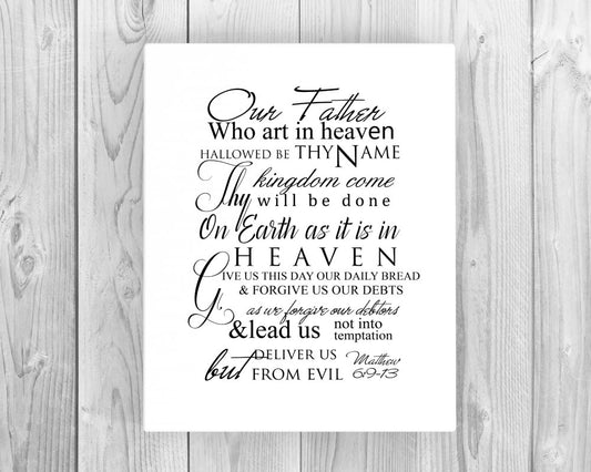 The Lord's prayer on canvas, christian song word art, Inspirational canvas,  Christian Lyric Canvas