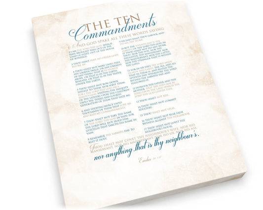 Ten Commandments on Canvas - Fine art and canvas personalized anniversary and inspirational gifts