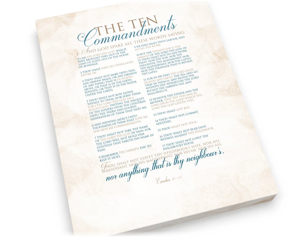 10 Commandments; The Ten Commandments on canvas or fine art paper, Exodus 20 word art, Christian themed typography
