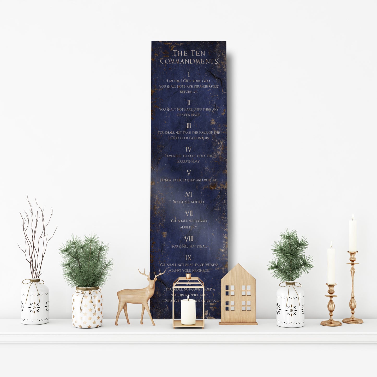 Ten Commandments Saphire Stone Inspired Wall Art