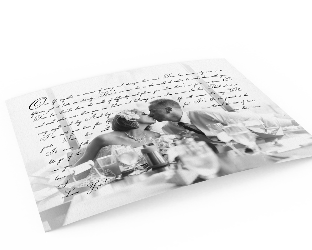 Wedding Vows around Couple - Fine art and canvas personalized anniversary and inspirational gifts